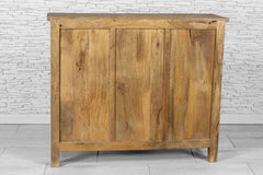 Urban Loft Handmade Solid Mango Wood Carved Sideboard Distresses White