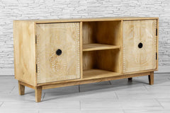 Handmade Indian Furniture Solid Hard Wood TV Unit 130 × 41 × 65 cm