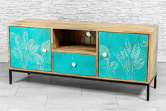 Urban Loft Handcrafted Solid Mango Wood TV Unit 2 Doors & 1 Drawer