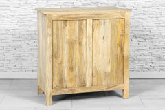 Urban Loft Handmade Solid Mango Wood Carved 2 Doors Cabinet