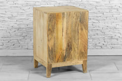 Urban Loft Classic Handmade Solid Mango Wood Carved 1 Door Bedside Table