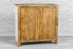 Urban Loft Handmade Solid Mango Wood Carved 2 Doors Cabinet