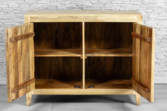 Urban Loft Classic Handmade Solid Mango Wood Carved 2 Doors Sideboard