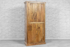 Urban Loft Handcrafted Solid Mango Wood Carved Cupboard Cabinet Whitewash