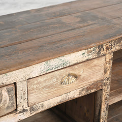 Indian Vintage White Shabby-Chic Sideboard Rustic