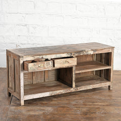 Indian Vintage White Shabby-Chic Sideboard Rustic