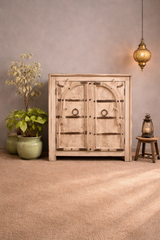 Indian Furniture Hand Carved Solid Wood Cabinet Natural 86X42X98 Cm