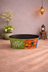 Antique Hand Painted on Metal Beverage Beer Party Tub 60X40X30 cm