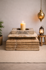 Antique Hand Carved Candle Holder Stand 23X23X16 cm