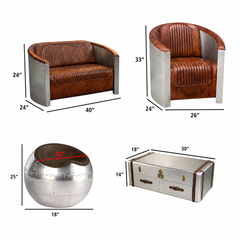 Aviator Side Table - Riveted Aluminum Nightstand with Drawer - Industrial Aircraft Style End Table for Bedroom or Living Room (Copy)