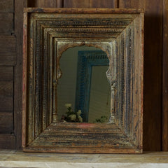 Vintage Antique Handmade Indian Home Decor Mehrab Style Mirror Frame