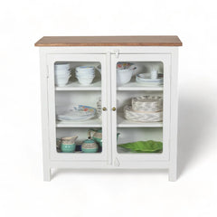 Kraft Bazaar Madrid Crockery Cabinet With Glass Doors 80x35x80Cm