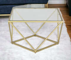 Kraft Bazaar Valerie Small Coffee Table in Gold 63x63x45Cm