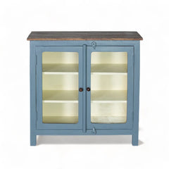 Kraft Bazaar Madrid Crockery Cabinet with Glass Doors 80x35x80Cm