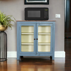 Kraft Bazaar Madrid Crockery Cabinet with Glass Doors 80x35x80Cm