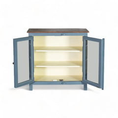 Kraft Bazaar Madrid Crockery Cabinet with Glass Doors 80x35x80Cm