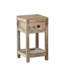 Mango Classic Handmade Solid Mango Wood Bedside Table with Drawer