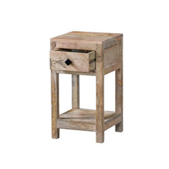 Mango Classic Handmade Solid Mango Wood Bedside Table with Drawer