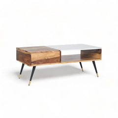 Kraft Bazaar Tyrel Sheesham Coffee Table with 1 Drawer 100x50x40Cm
