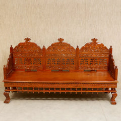 Indian Furniture Vintage folk carved traditional Sofa Set with center table