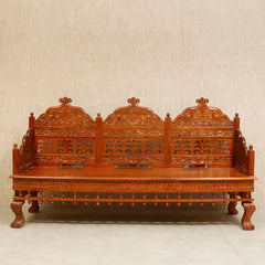 Indian Furniture Vintage folk carved traditional Sofa Set with center table