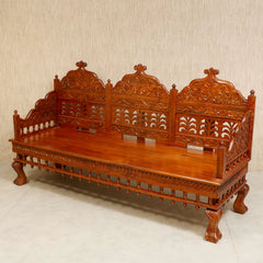 Indian Furniture Vintage folk carved traditional Sofa Set with center table