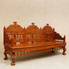 Indian Furniture Vintage folk carved traditional Sofa Set with center table