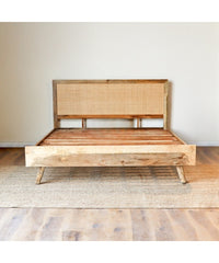 Rattan Elegance Series Mango Wood Bed Frame in Natural Finish 01