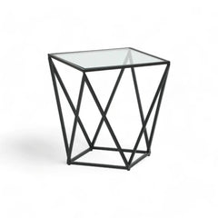 Kraft Bazaar Valerie Geometric Side Table in Black 40x40x45Cm