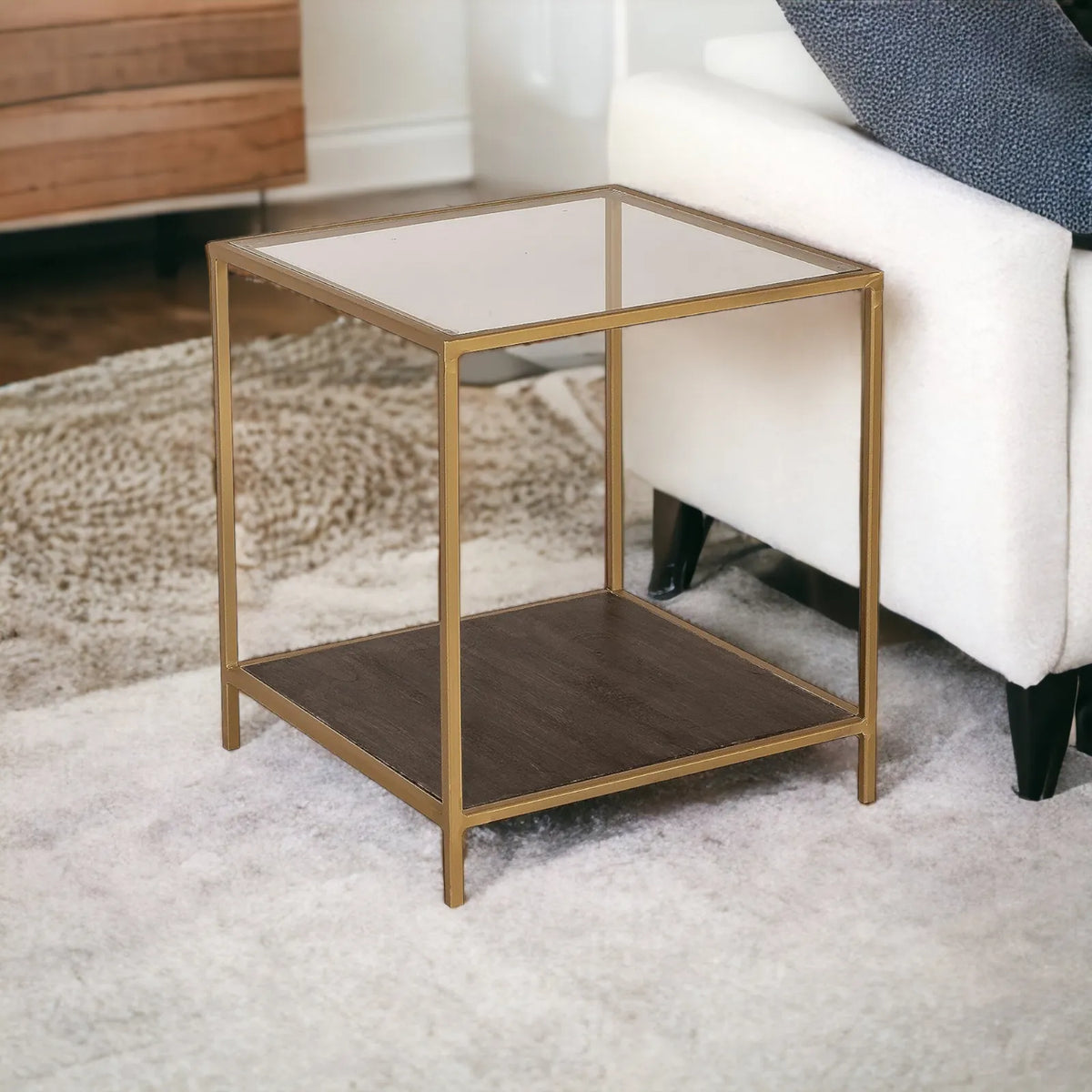 Kraft Bazaar Valerie Side Table W/Shelf 40x40x45Cm