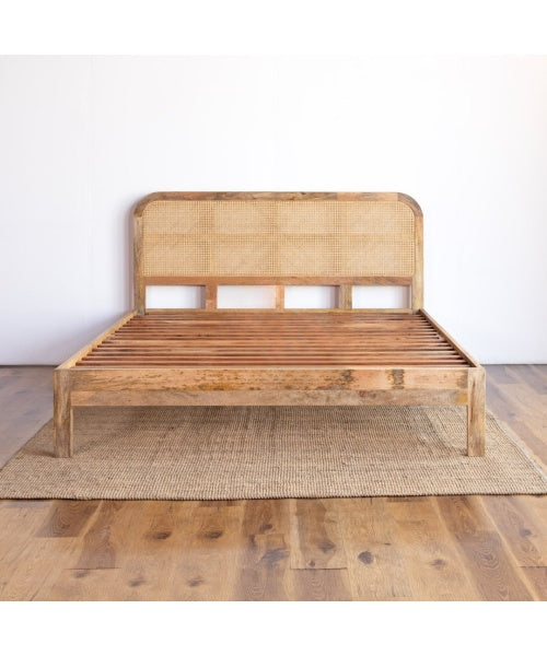 Rattan Elegance Series Mango Wood Bed Frame in Natural Finish 02