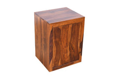 Handmade Diamond Design Solid Wooden Bedside Table in Brown