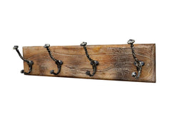 Reclaimed Carved Solid Wood Indian Hanger 44x14x9Cm