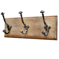 Reclaimed Carved Solid Wood Indian Hanger 34x15x9Cm