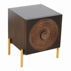 Milsons Handmade Indian Furniture Solid Wooden Bedside Cabinet Table