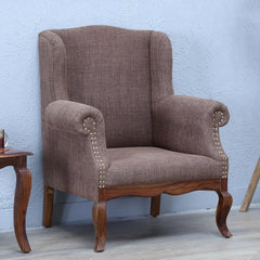 Occasional Mango Wooden Upholstered Accent Chair Sofa