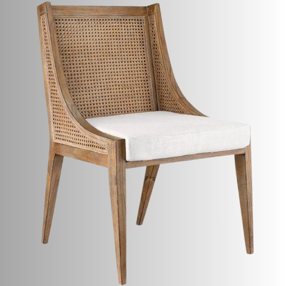 Rattan Elegance Series Mango Wood Cane Rattan Dining Chair (Brown Distress)