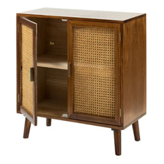 Rattan Elegance Series Mango Wood Cane Cabinet for Storage