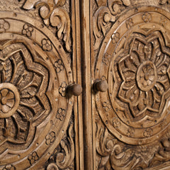 Indian Handmade Carved Solid Wood Sideboard Brown