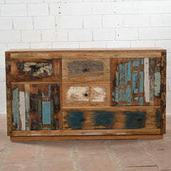 Reclaimed Timber Wood Sideboard Rustic Multicolour