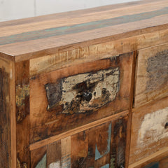 Reclaimed Timber Wood Sideboard Rustic Multicolour