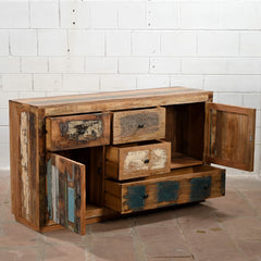 Reclaimed Timber Wood Sideboard Rustic Multicolour