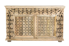 Handmade Indian Furniture Solid Hard Wood Jali Carvings Sideboard