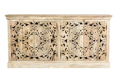 Handmade Indian Furniture Solid Hard Jali Carvings Sideboard