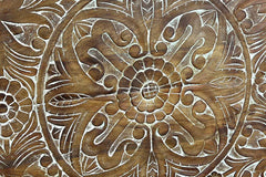 Indian Furniture Solid Hard Wood Mandala Carving Wall Panel