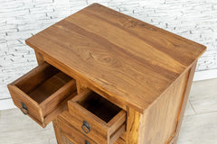 Urban Loft Handmade Solid Mango Wood Carved Bedside table With Drawers