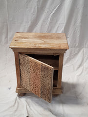 Handmade Indian Furniture Solid Mango Wood Bedside Table in Natural Finish