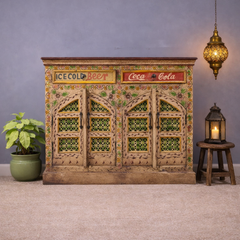 Hand Painted Solid Wood 4 Door & 2 Drawer Sideboard 120X40X90 cm