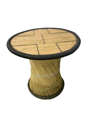 Handmade Bamboo Round Top Table -Multi color For Living Area