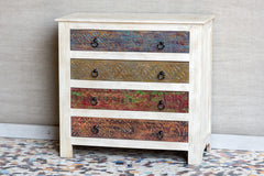 Vivid Sahara Contemporary Mango Wood Chest of Drawers Cabinet 4 Drawers